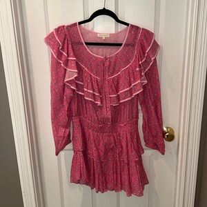 size large loveshackfancy long sleeve pink dress